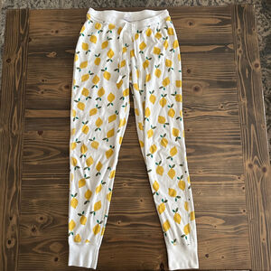 Women’s Hanna Andersson Lemon Print Pajama Pants Organic Cotton Size S